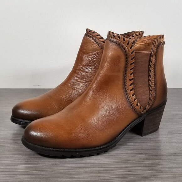 Pikolinos Andorra Chelsea Ankle Boots, Brandy Leather, Womens Size 6.5-7 US / 37 - Picture 1 of 11